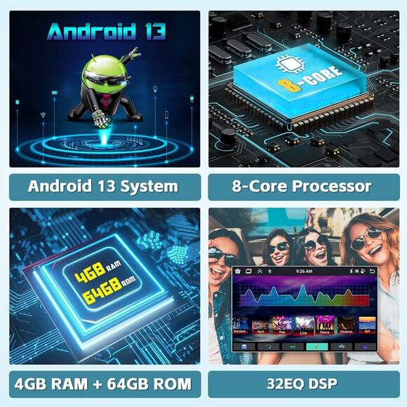 64GB For Hyundai IX45 Santa Fe 2013-2018 Car Stereo GPS Radio Android 13 Carlpay - Picture 3 of 10